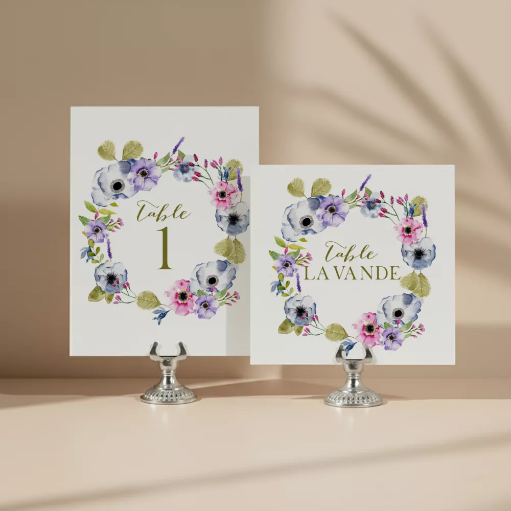 numéro de table mariage champêtre