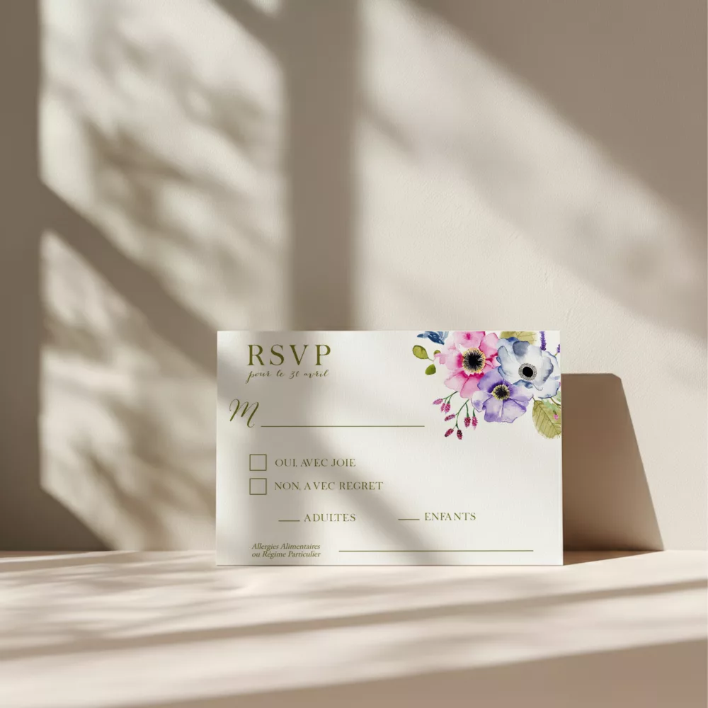 Carton Réponse Mariage Balade Champêtre - Maison Célestine