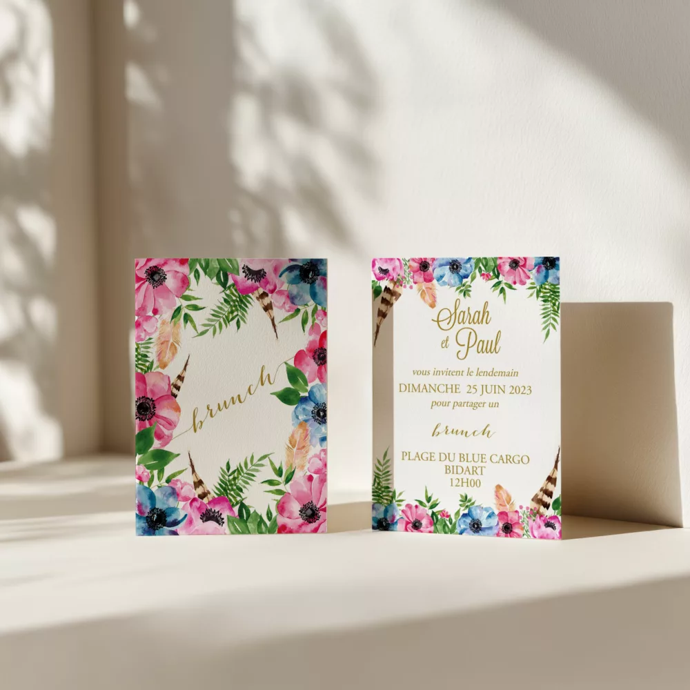 Carton brunch de mariage Bohowild - Maison Célestine