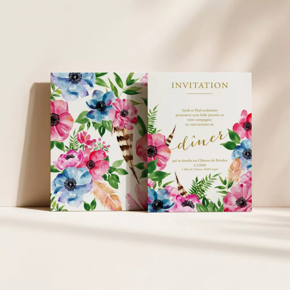 Carton dîner de mariage Bohowild - Maison Célestine