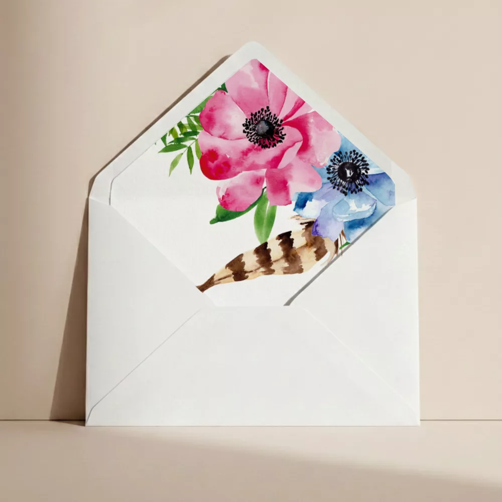 Doublure enveloppe mariage Bohowild