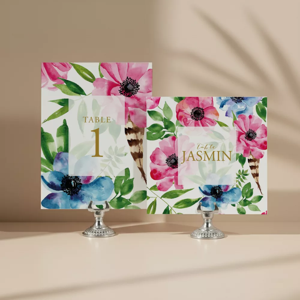 numéro de table mariage bohème rustique