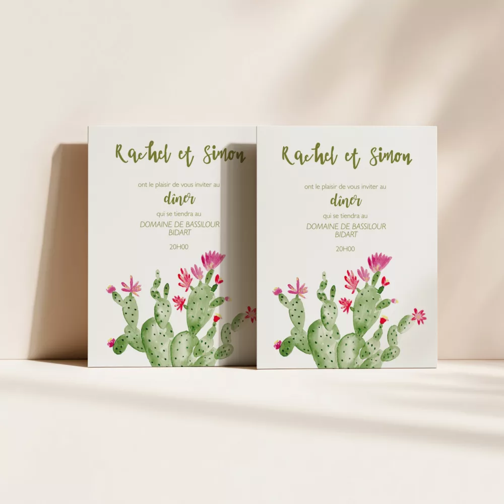 Carton dîner de mariage Cactus Garden - Maison Célestine