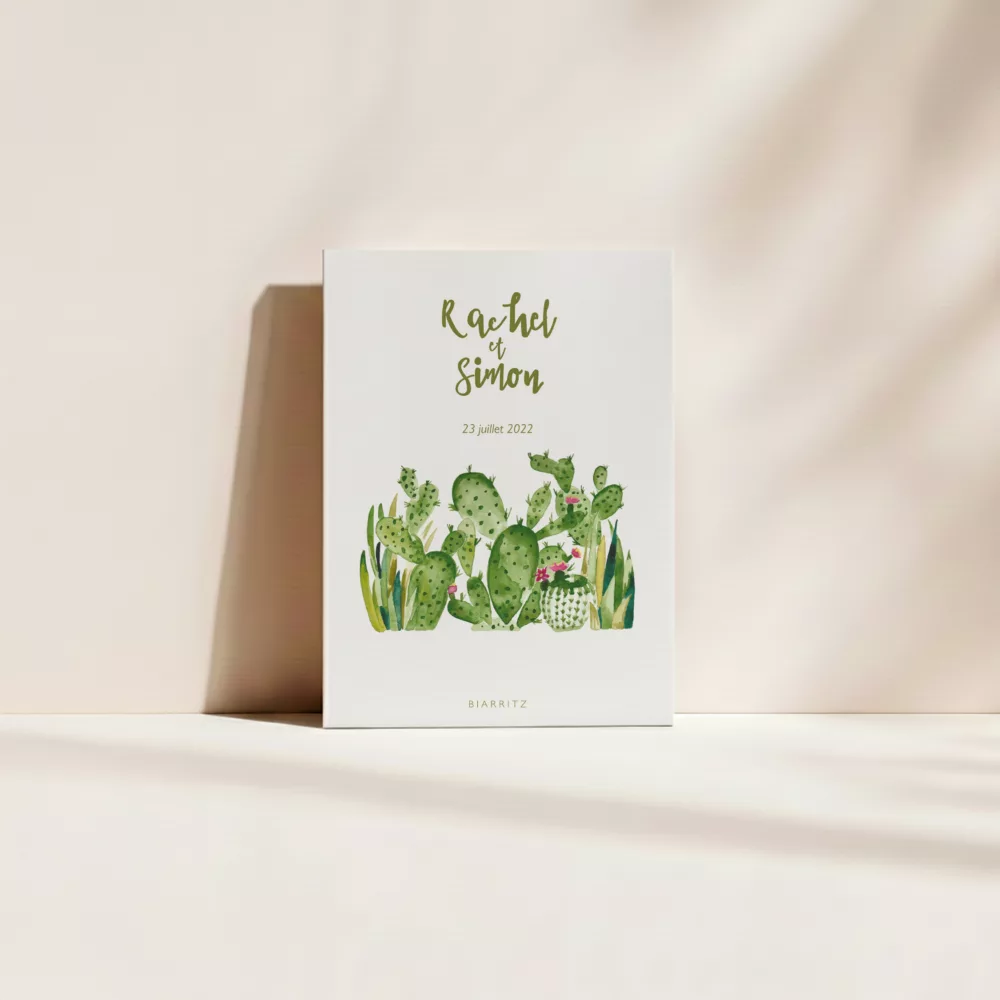Couverture livret de cérémonie mariage cactus – Cactus Garden