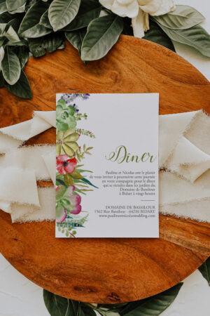Carton invitation dîner mariage - Maison Célestine