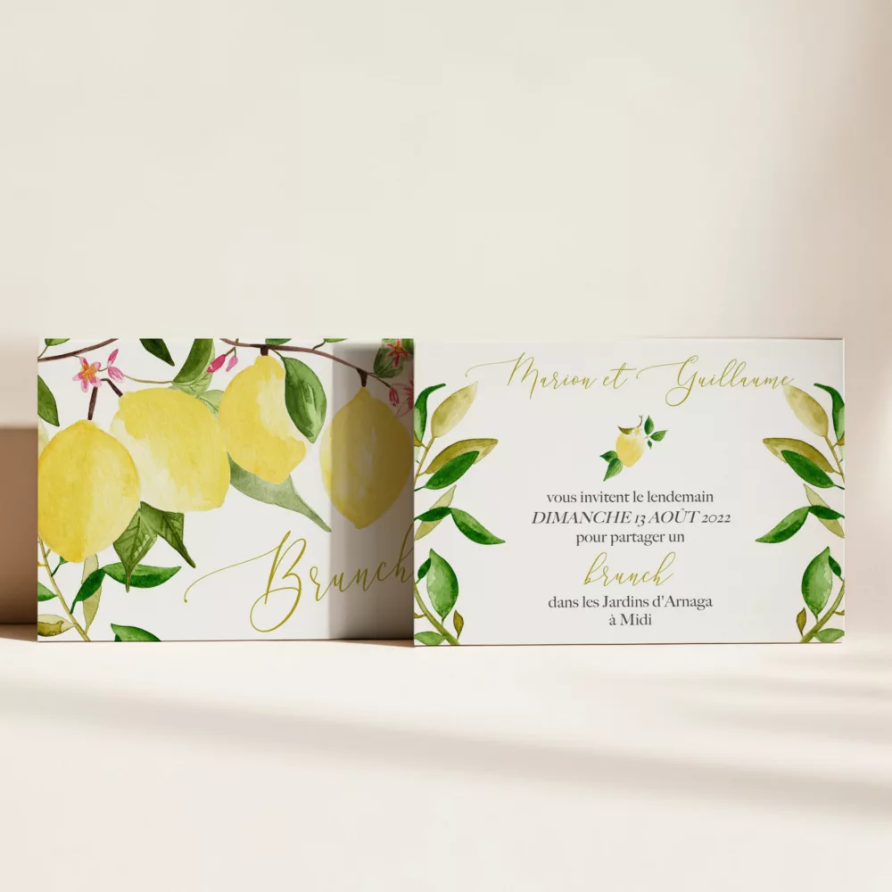 Carton brunch de mariage Un Amour de Citron - Maison Célestine