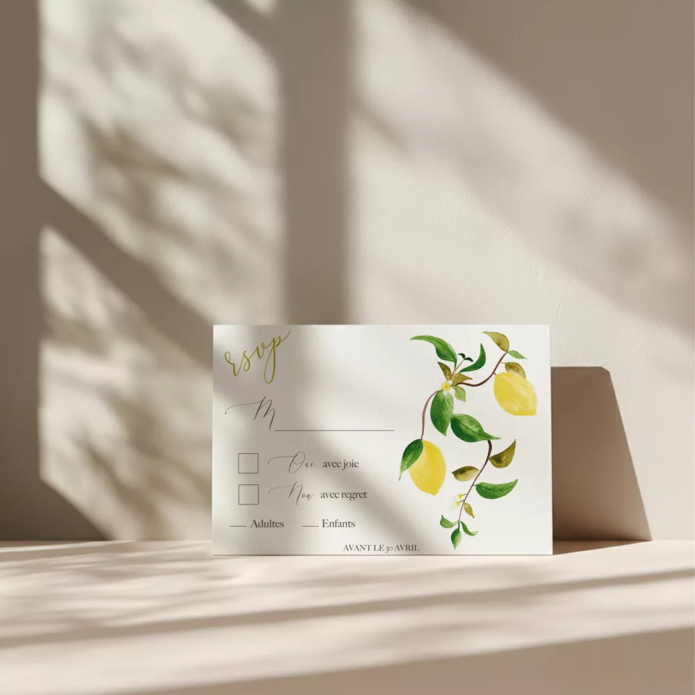 Carton réponse de mariage Un Amour de Citron - Maison Célestine