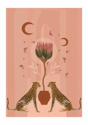 Affiche Cheetah Protea - Maison Célestine