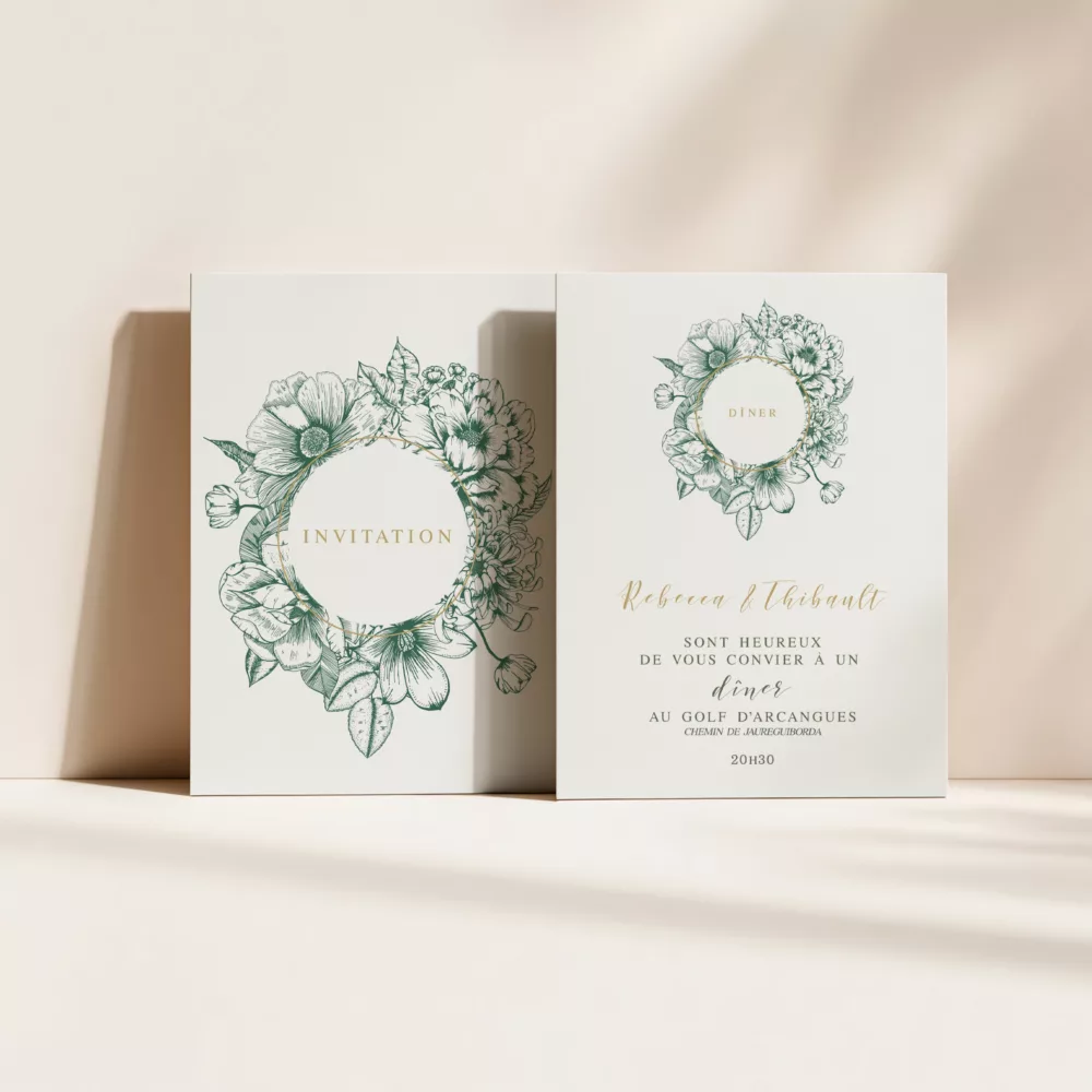 Carton dîner de mariage Vintage Bloom - Maison Célestine