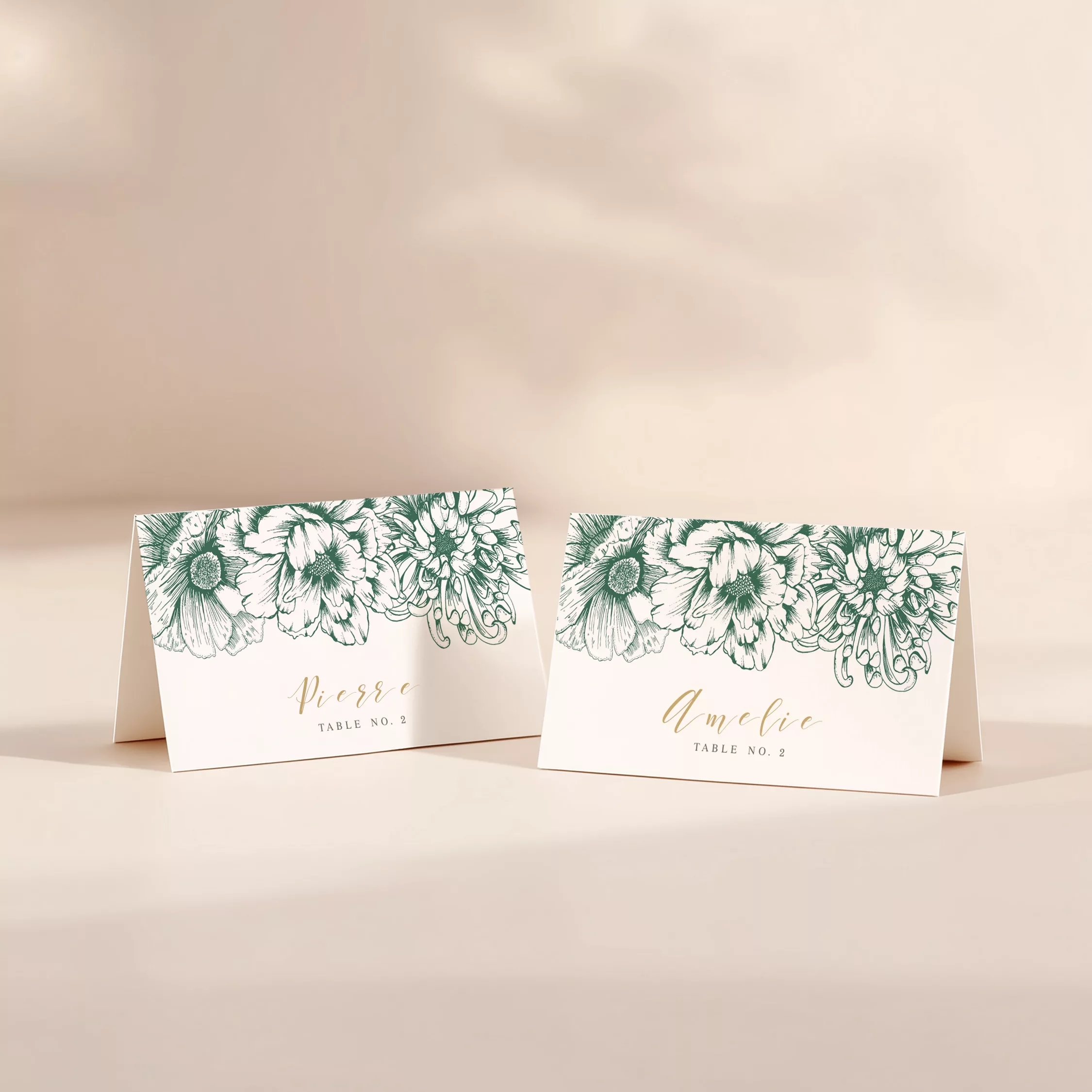 Marque-place de mariage vintage Maison Célestine