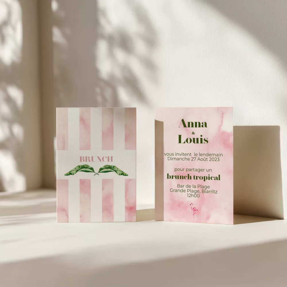 Carton invitation brunch de mariage Banana Life - Maison Célestine