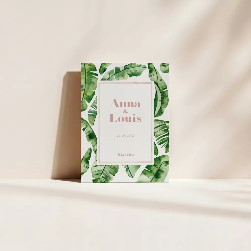 Couverture livret de cérémonie mariage feuille de bananier – Banana Life