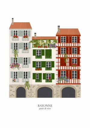Affiche Bayonne, Quais de Nive - Maison Célestine