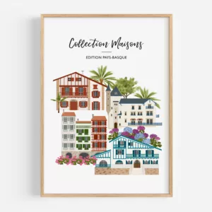 Affiche Collection Maisons, Edition Pays-Basque - Maison Célestine