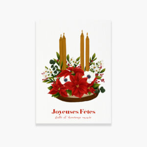 Carte de voeux Bougies de Noël - Maison Célestine