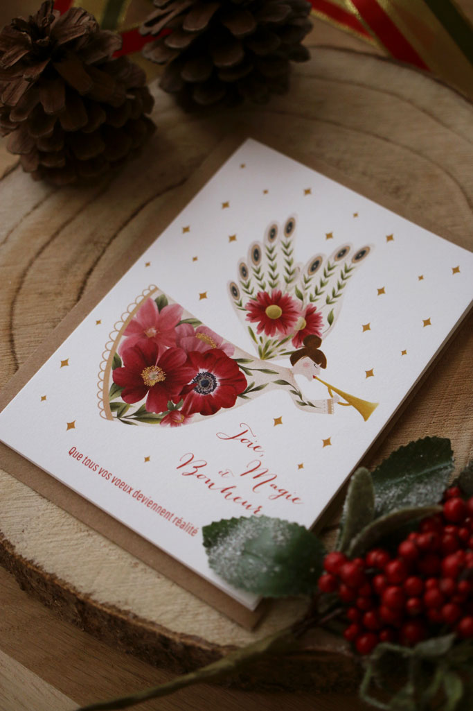 Carte de voeux Ange de Noël - Maison Célestine