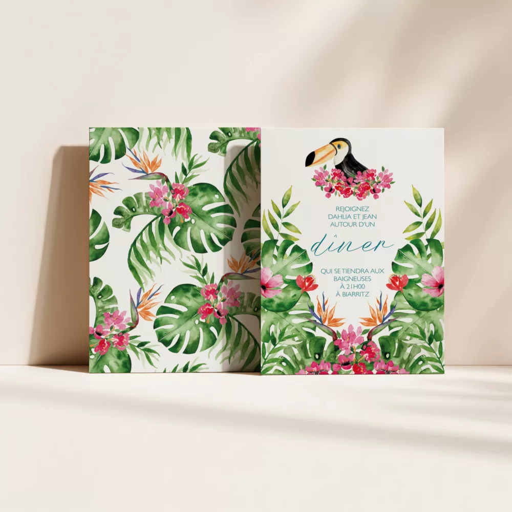 Carton dîner de mariage Tropical Pop - Maison Célestine