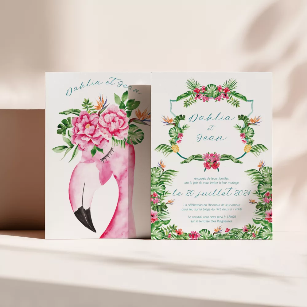 Faire-part de mariage Tropical Pop - Maison Célestine