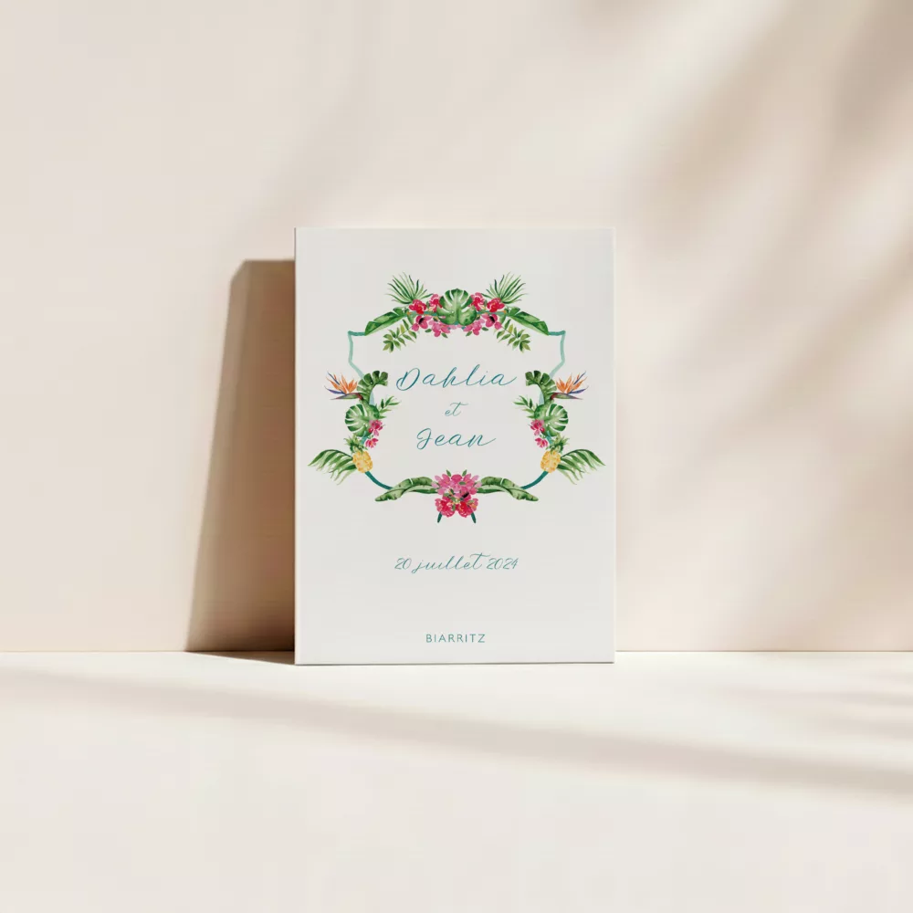 Couverture livret de cérémonie mariage tropical – Tropical Pop