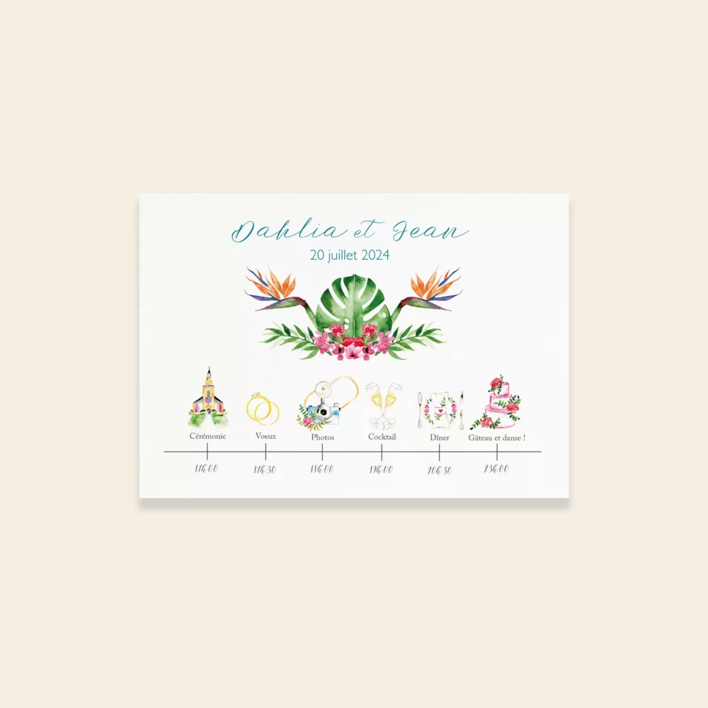 Carton programme mariage - Maison Célestine