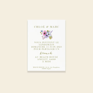 Carton invitation brunch mariage champêtre - Balade Champêtre - Maison Célestine