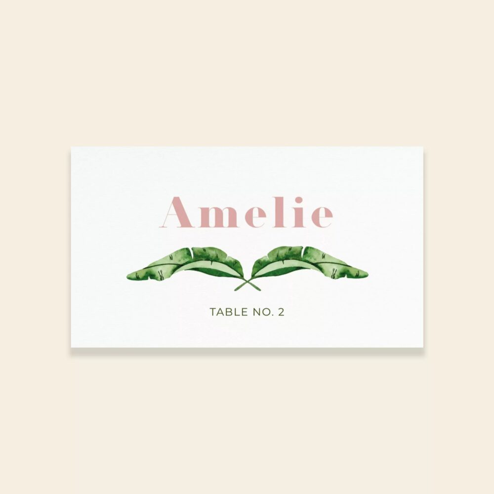 Marque-place de mariage exotique Banana Life - Maison Célestine