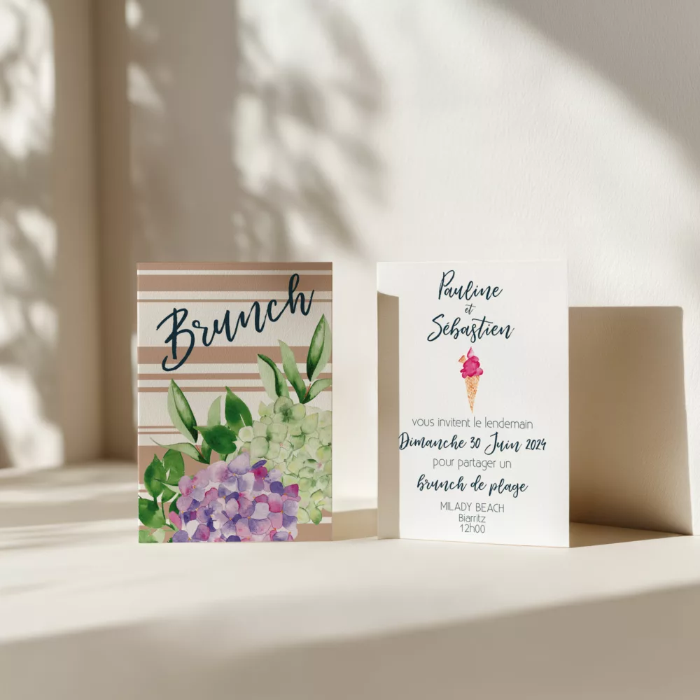 Carton brunch de mariage Biarritz - Maison Célestine