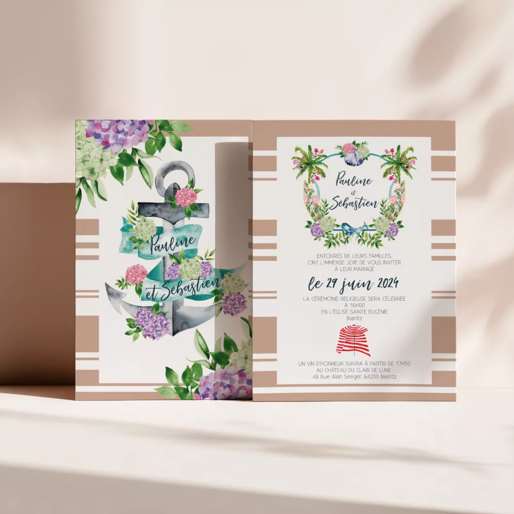 Faire-part de mariage Biarritz - Maison Célestine