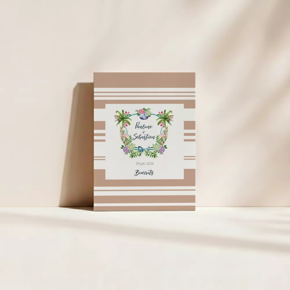 Couverture livret de cérémonie mariage Biarritz – Collection Biarritz