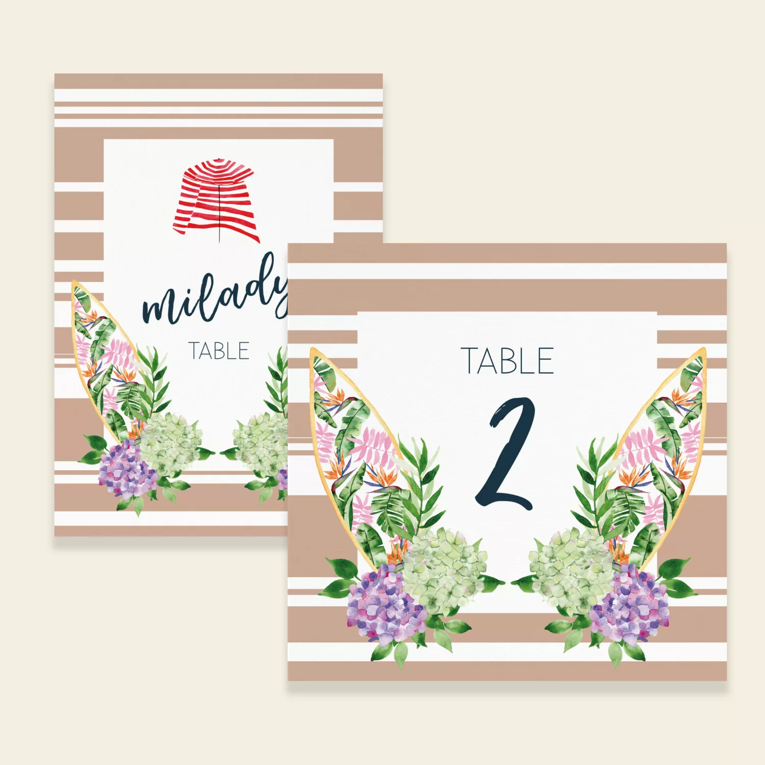 Numéro Nom de Table de Mariage Biarritz - Maison Célestine