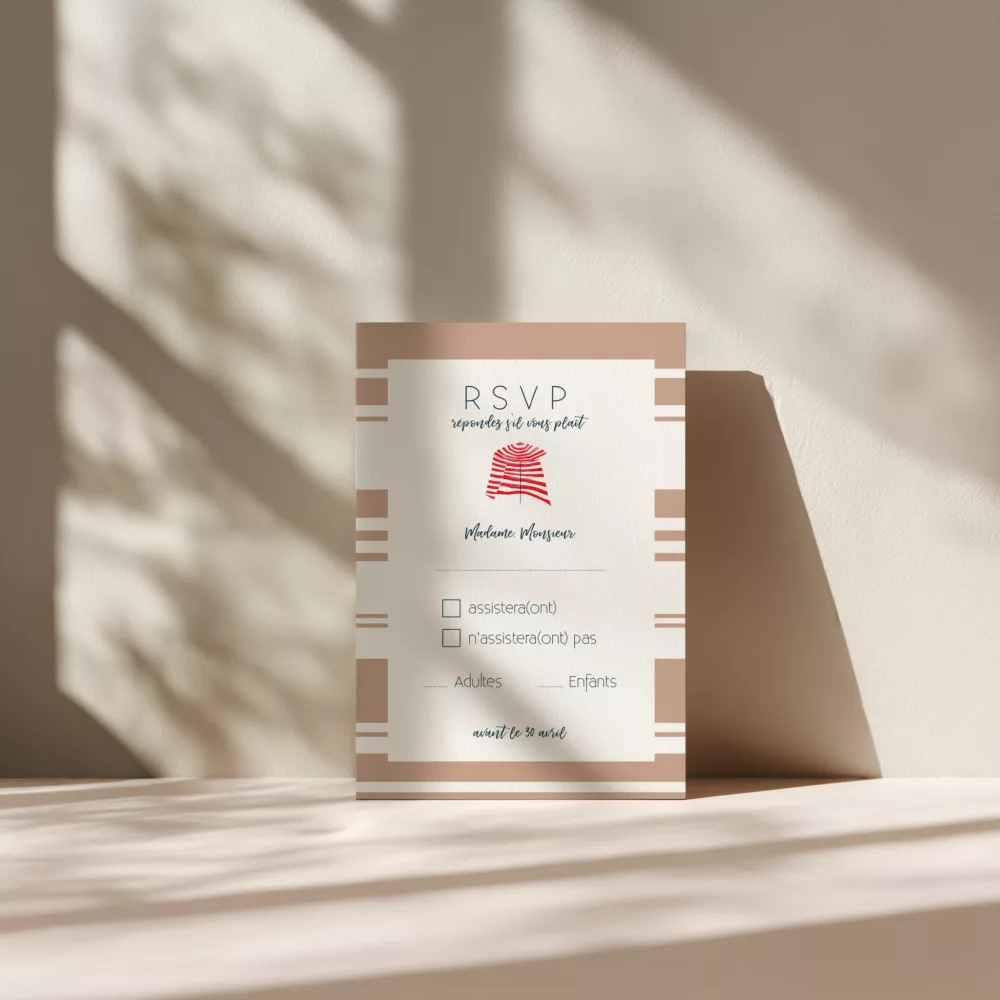 Carton réponse de mariage Biarritz - Maison Célestine