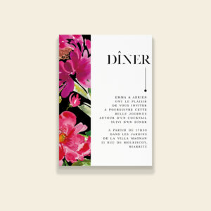 Carton invitation dîner de mariage floral - Bloomy Wild - Maison Célestine