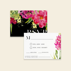 Carton réponse RSVP de mariage floral - Bloomy Wild - Maison Célestine