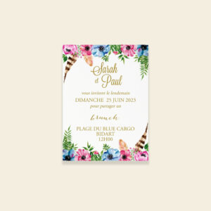 Carton invitation brunch de mariage bohème - Bohowild - Maison Célestine
