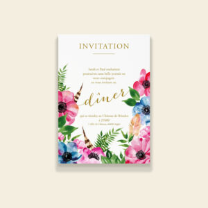 Carton invitation dîner de mariage bohème - Bohowild - Maison Célestine
