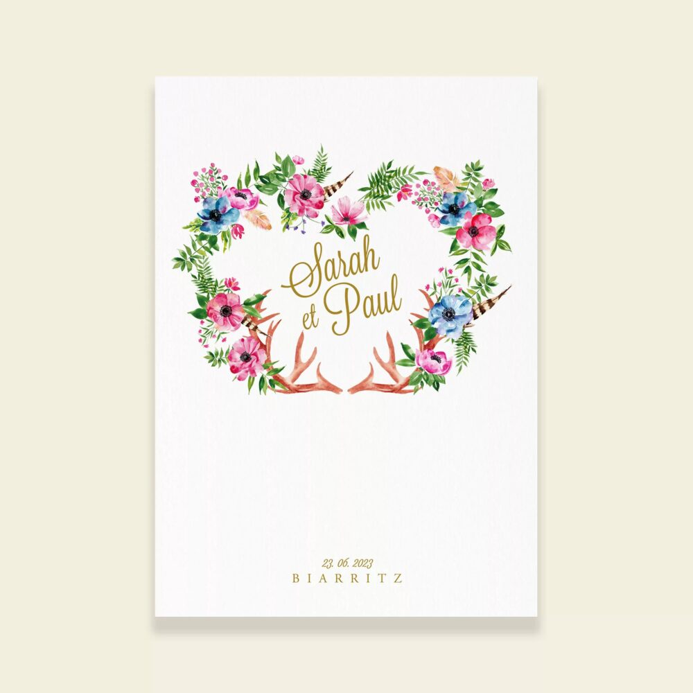 Couverture livret de cérémonie de mariage bohème - Bohowild - Maison Célestine