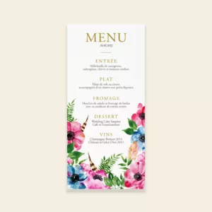 Menu de mariage bohème - Bohowild - Maison Célestine