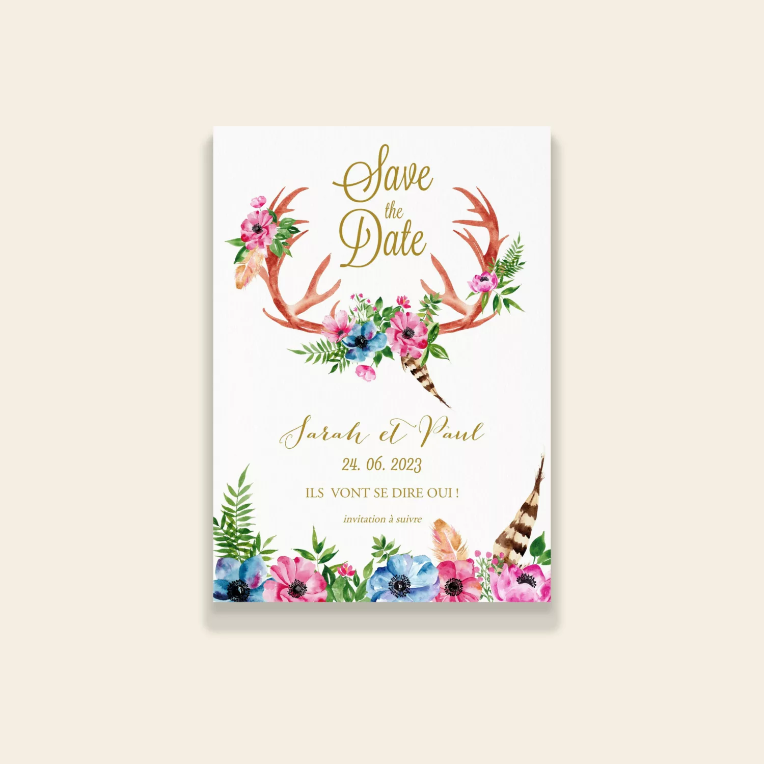 Save the Date de mariage bohème - Bohowild - Maison Célestine