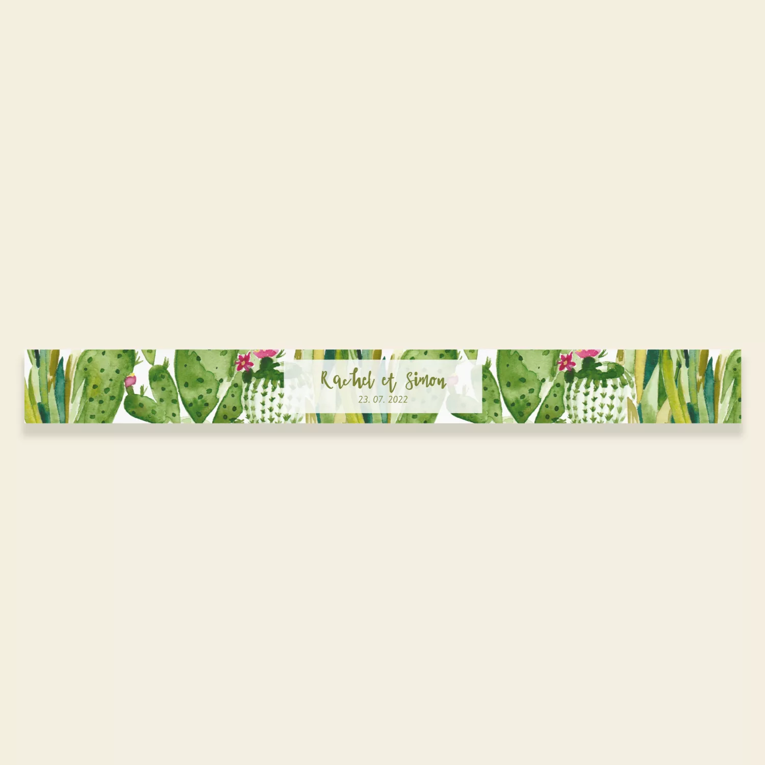 Belly-band pour faire-part de mariage cactus - Cactus Garden - Maison Célestine
