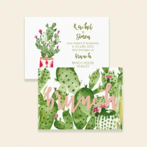 Carton invitation brunch de mariage cactus - Cactus Garden - Maison Célestine
