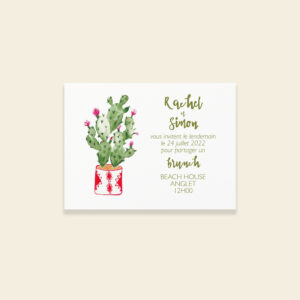 Carton invitation brunch de mariage cactus - Cactus Garden - Maison Célestine