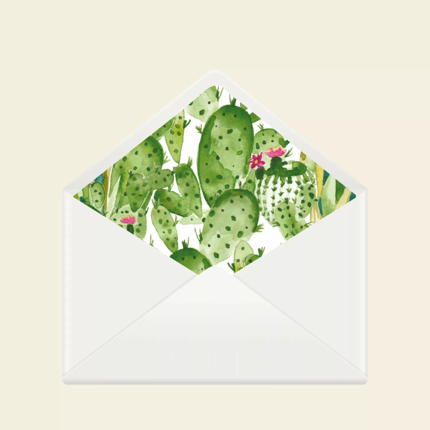 Doublure enveloppe de mariage cactus - Cactus Garden - Maison Célestine