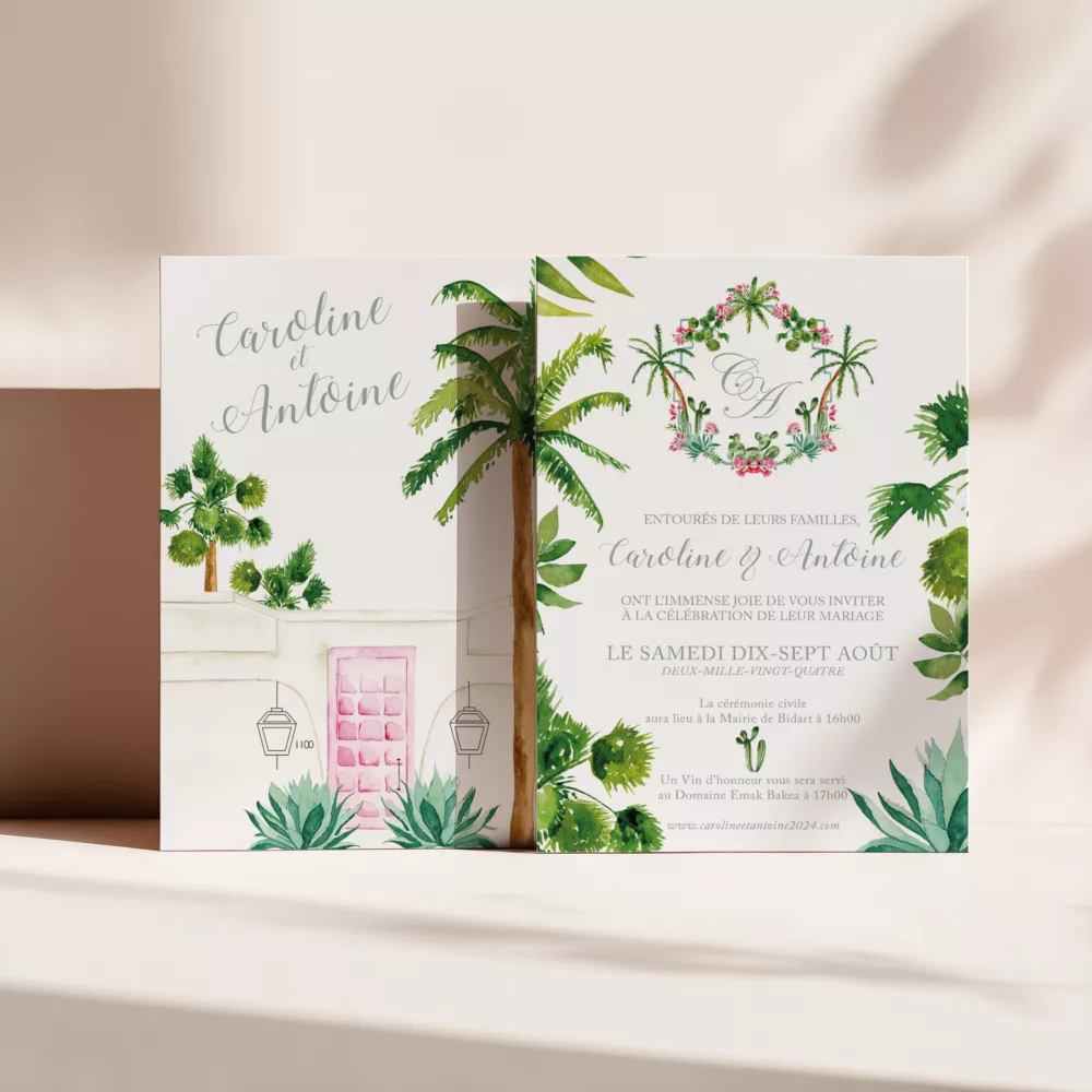 Faire-part de mariage Palm Springs - Maison Célestine