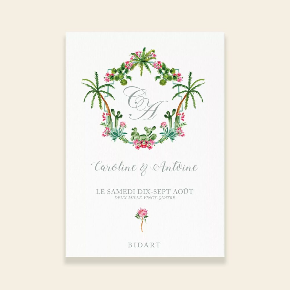 Couverture livret de cérémonie mariage Palm Springs - Maison Célestine