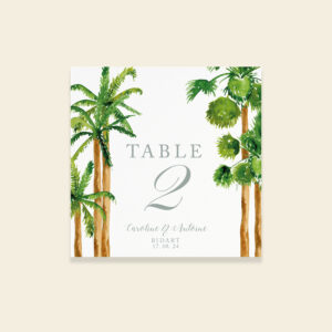 Numéro / Nom de table Palm Springs - Maison Célestine