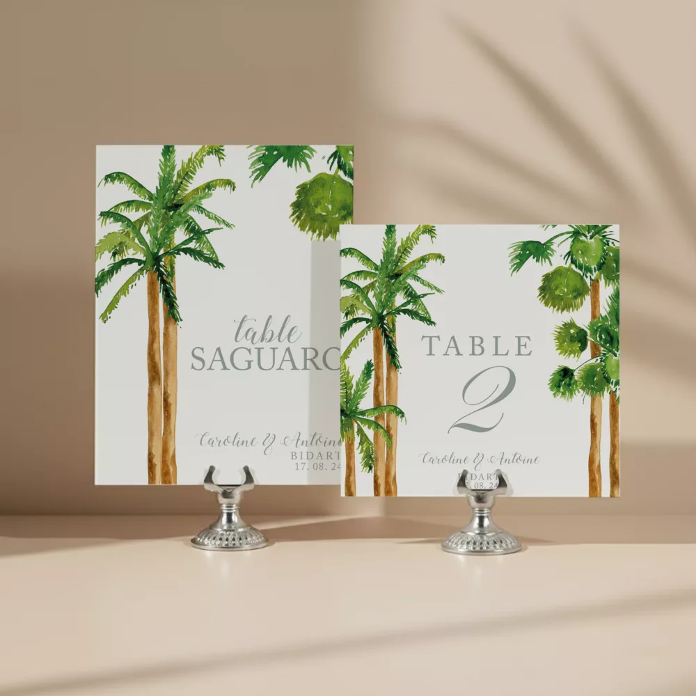 numéro de table mariage bohème