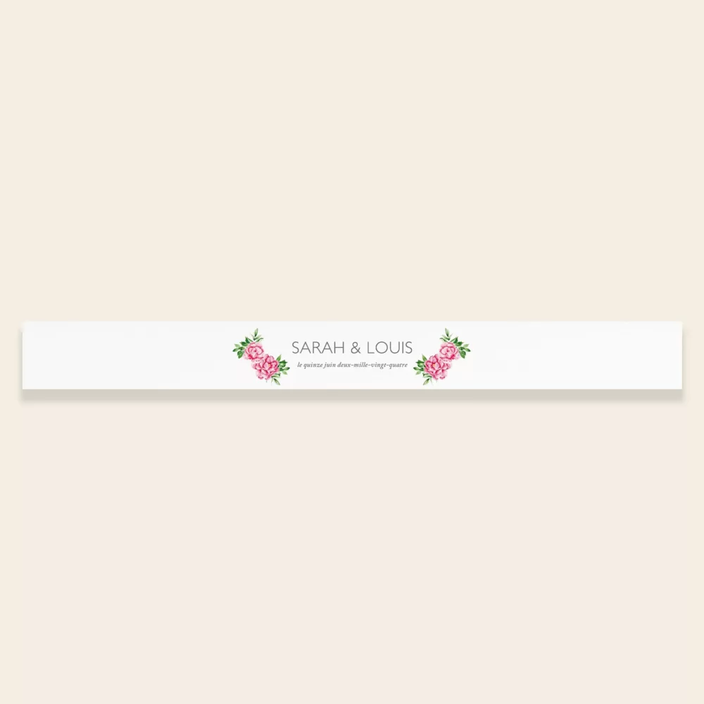 Belly-band de mariage Pivoines Romantiques - Maison Célestine