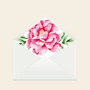 Doublures enveloppes mariage Pivoines Romantiques - Maison Célestine