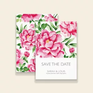 Save the date de mariage Pivoines Romantiques - Maison Célestine