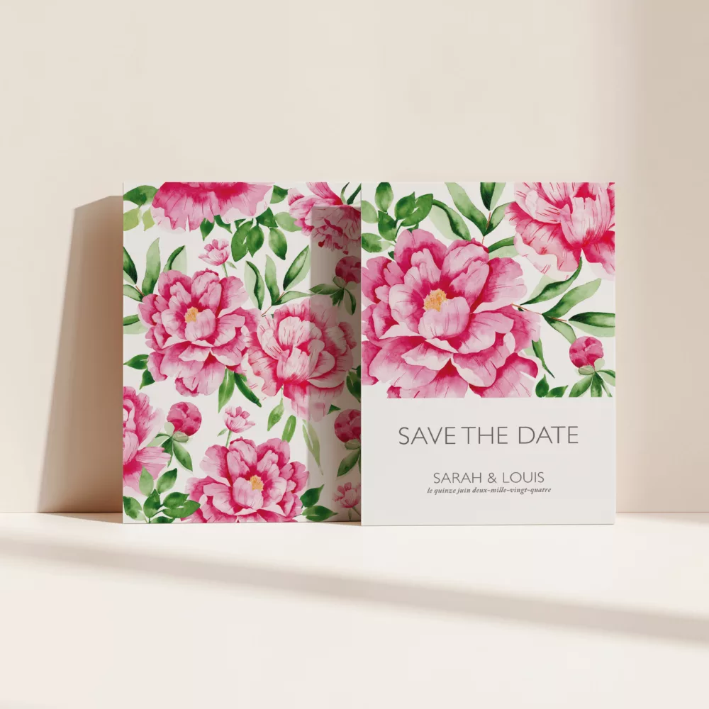 Save the Date Pivoines Romantiques - Maison Célestine